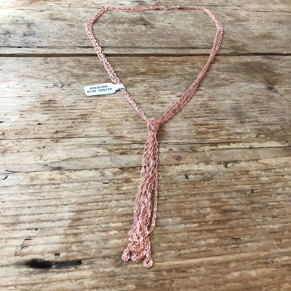 NWT Free People Rose Gold Knot Chain Necklace